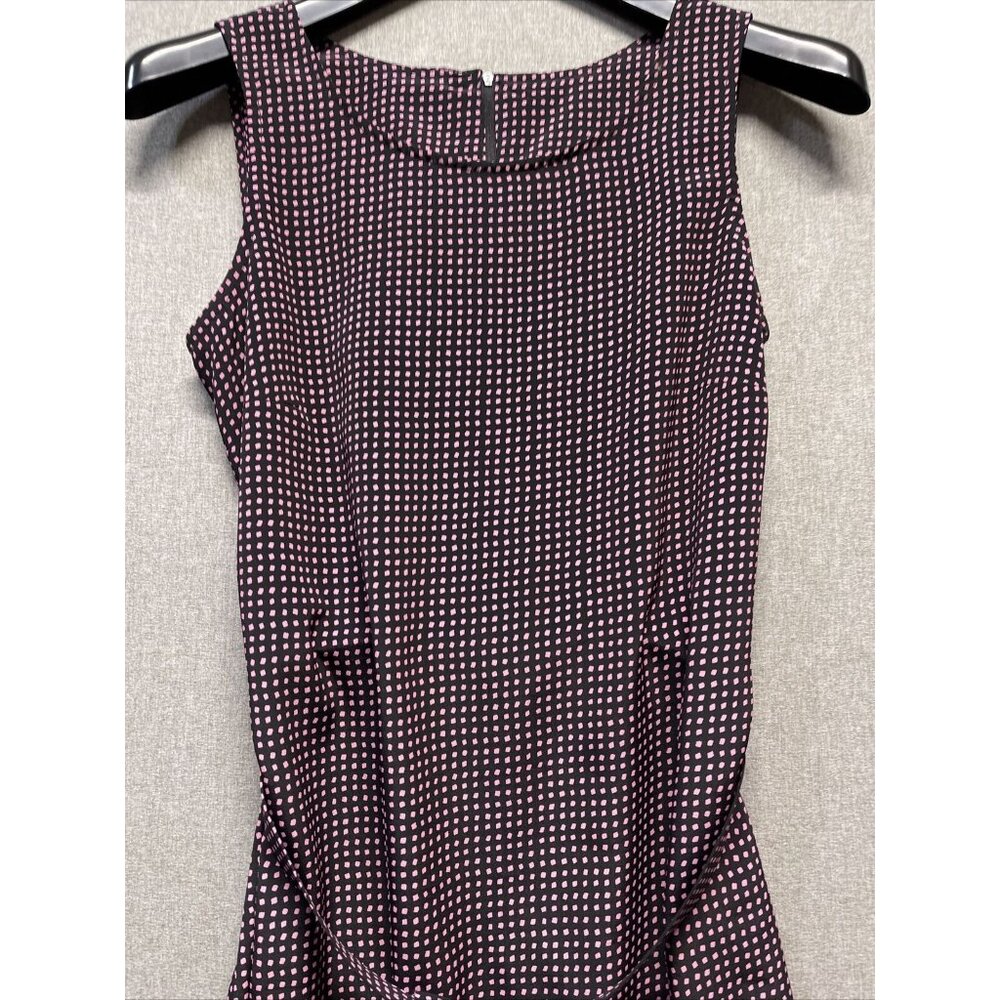 Leslie Belle Womens Polka Dot Maxi Dress Size 8 Black Pink Sleeveless - Picture 3 of 14